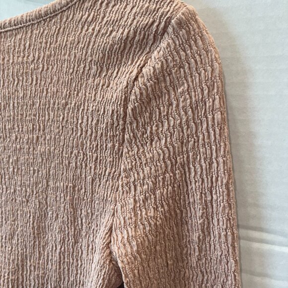 Women - NWT - XS, S, L - Rylee + Cru Textured Long Sleeve Rose Top - Picture 4 of 5